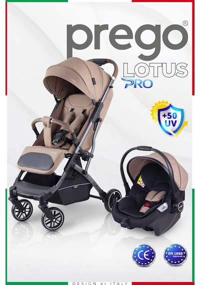 Prego Lotus Pro Kabin Boy Travel Bebek Arabası -tek Elle Katlanır-hafif -uv Tenteli -yağmurluk-örtü-kılıf