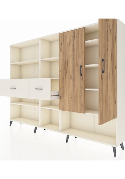 Arges Dolap 10 Raflı 2 Çekmeceli 2 Kapaklı 220x30x163 Aytaşı-çam/ Aytaşı-çam/aytaşı