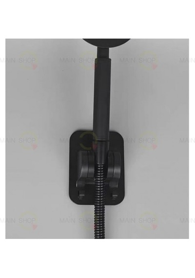 Mainshop Kolay Kurulum, Matkap Gerektirmeyen Duş Başlığı Tutacağı Çift Kancalı M-049 Siyah