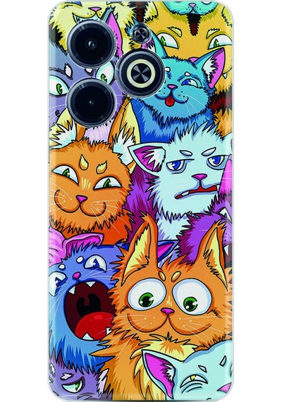Infinix Uyumlu Hot 40i Kılıf Silikon Desen Özel Seri Kediler 1723