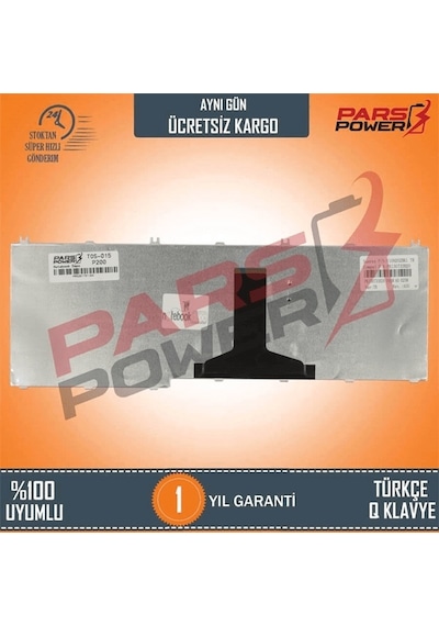 Toshiba Uyumlu Satellite L500-1EG, L500-1EH Notebook Klavye (Gümüş TR) (Pars Power) Gümüş 620534