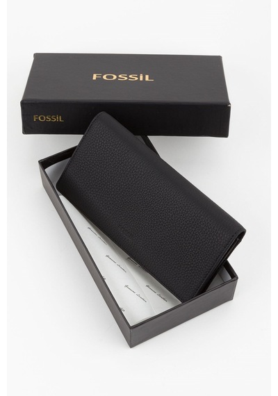 Fossil Kutulu Hakiki Deri Ekstra Kartlıklı Crayz Unisex El Portföyü Kartlık Cüzdan Siyah