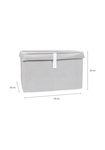 Çok Amaçlı Düzenleyici Kapaklı Sandık Tipi Kutu Hurç Organizer 40 X 30 X 26, Gri