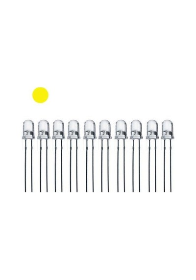 5Mm Şeffaf Sarı Led Paketi - 10 Adet