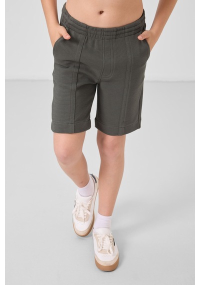 Tommylife Haki Pamuklu Yumuşak Dokulu Standart Fit Basic Erkek Çocuk Şort - 11289 Haki