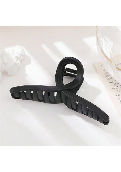 Mandal Toka İthal Ürün Fiyonk Büyük Boy 13 Cm Mat Siyah Saç Tokası Siyah