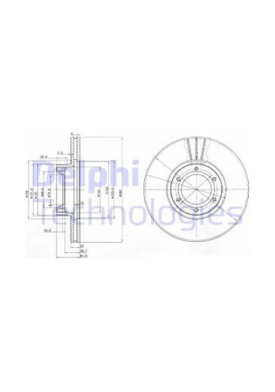 DELPHI BG3553 FREN DİSKİ ÖN MASTER II 98- / MOVANO A 98- HAVALI 2