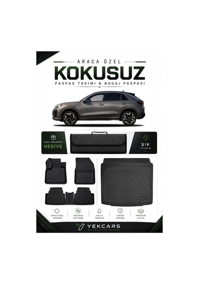 Yeni Volkswagen T-roc 2026 Model Aracınıza Özel 4d Kauçuk Paspas Takımı Ve Alt Bagaj Havuzu