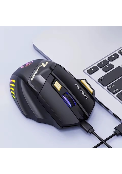 Kablosuz Oyuncu Mouse 3200 Dpı Ayarlanabilir Hassasiyet, Rgb 7 Renk Led Aydınlatma, Şarjlı, Ergonomik Tasarım, 2.4ghz Wireless Gaming Mouse Gw-x7