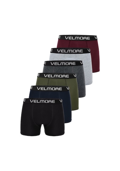 Velmore 6 Lı Kutu Premium Erkek Boxer Likralı Ve Pamuklu İç Giyim Mix