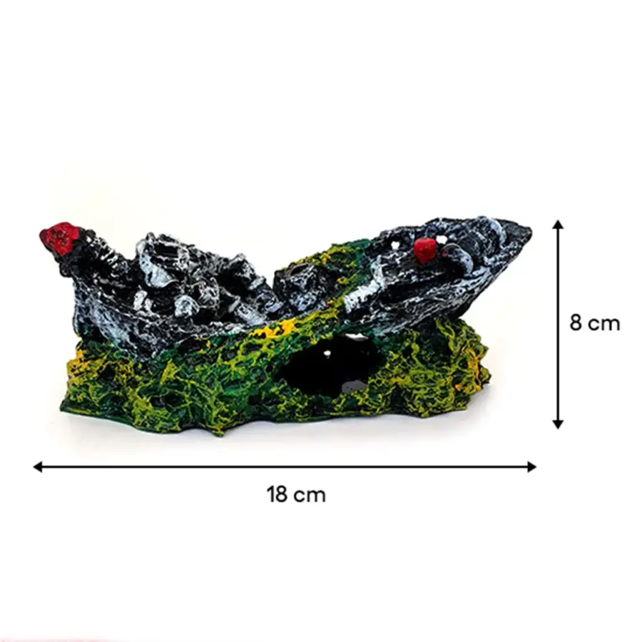 Bonisa Ağlı Batık Gemi Akvaryum Dekoru 8 X 18 Cm