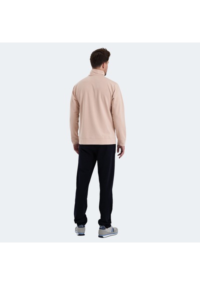 Slazenger ORDER IN Erkek Fermuarlı Dik Yaka Cepli Bej Eşofman Takımı