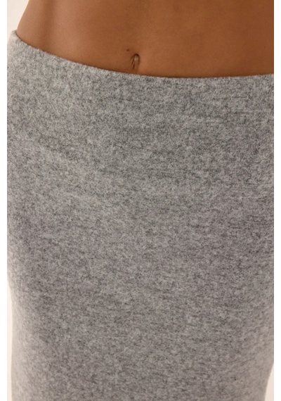 Hiccup Düşük Bel Örme Bodycon Maxi Etek Gri