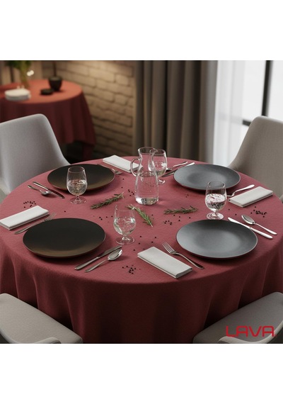 Lava Döküm Yuvarlak Servis Tabağı Çap Ø 21cm.-bordo Bordo