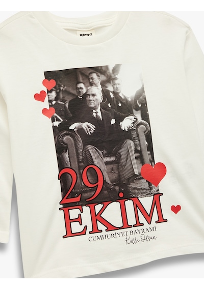 Koton Uzun Kollu Bisiklet Yaka Atatürk Ve 29 Ekim Baskılı Pamuklu Tişört Ekru 6wmg10206ak Ekru Koton Uzun Kollu Bisiklet Yaka Atatürk Ve 29 Ekim Baskılı Pamuklu Tişört Ekru 6wmg10206ak Ekru