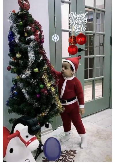Royaleks Erkek Çocuk Noel Baba Yılbaşı Kostümü Şapkalı Kemerli Bebek Kostümü Kırmızı
