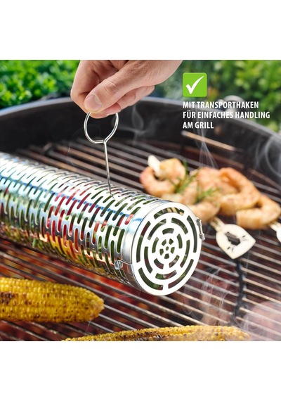 Tekerlekli Mangal Sepeti Deluxe Bbq 30,5 Cm Paslanmaz Çelik Izgara Sepeti, Katlanır Kapaklı, Sebze, Et Ve Karides İçin