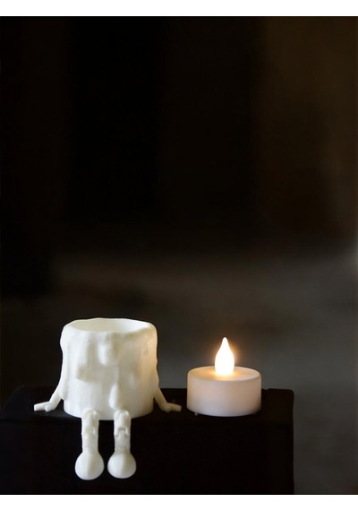 Hareketli Ayaklı Tealight Mum Figürü - Eriyen Sevimli Biblo Dekoratif Mumluk Çok Renkli