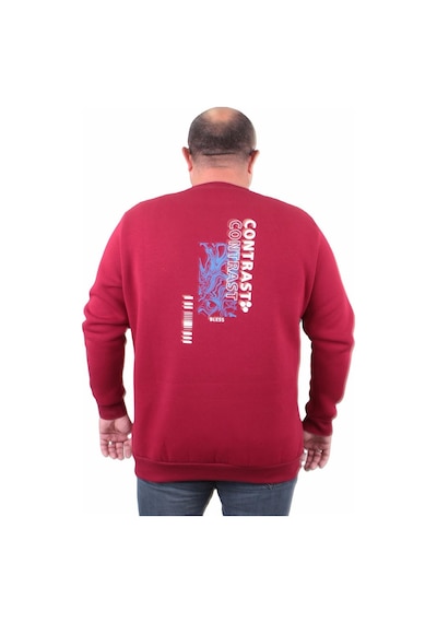 Moc Grande Mocgrande Erkek Büyük Beden Sıfır Yaka Sweat Bless 23205 Bordo