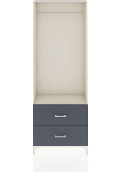 Arges Dolap Tek Raflı 2 Çekmeceli Tek Askılı 88x30x243 Aytaşı-antrasit Aytası