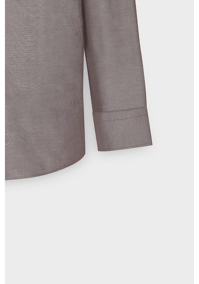 AC&Co / Altınyıldız Classics Tailored Slim Fit Dar Kesim Düğmeli Yaka Oxford Erkek Gömlek Kahverengi