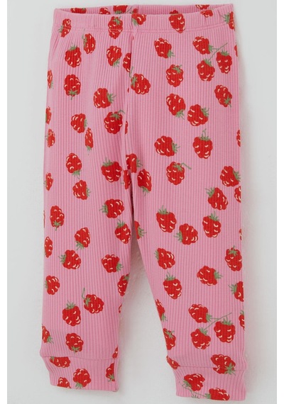 Breeze Kız Bebek Pijama Takımı Omuzdan Patlı Çilek Desenli 4 Ay-1 Yaş, Pembe Pembe