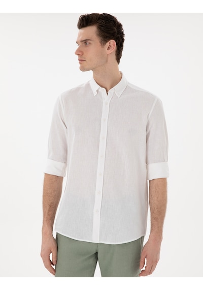 Pierre Cardin Erkek Beyaz Gömlek Desenli 50303245-vr013 Beyaz