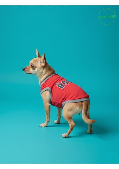 Kırmızı The Boss Patron Yazılı Kedi Ve Köpek Kıyafeti Tişörtü Elbisesi Large/l/beden 3