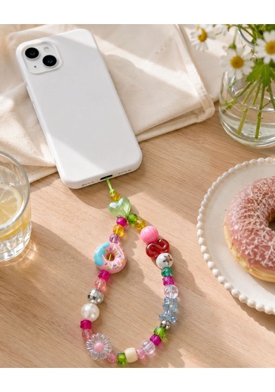 Name Pop S Telefon Askısı, Boncuklu Telefon Charmı Ve Çanta Aksesuarı Model 6