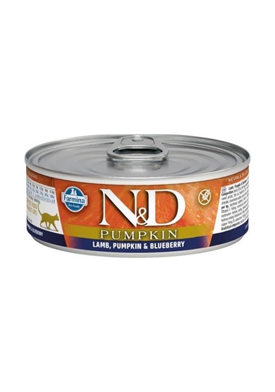 N&D Balkabaklı Kuzu Etli ve Yaban Mersinli Konserve Yetişkin Kedi Maması 70 G