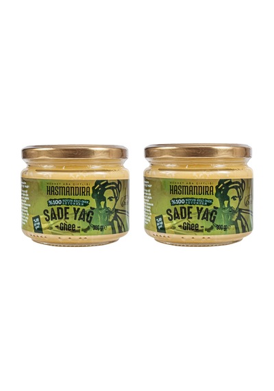 Hasmandıra %100 Doğal Sade Yağ Ghee 300 G X 2 Adet Koyun Keçi İnek Sütünden Cam Kavanoz