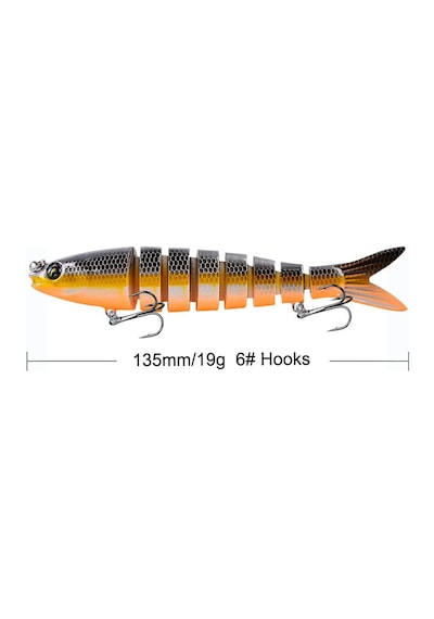 3 Adet 8 Eklemli 3d Oynak Rapala Sahte Balık Yem Seti Tatlı Ve Tuzlu Su Uyumlu Wobblers Swimbait