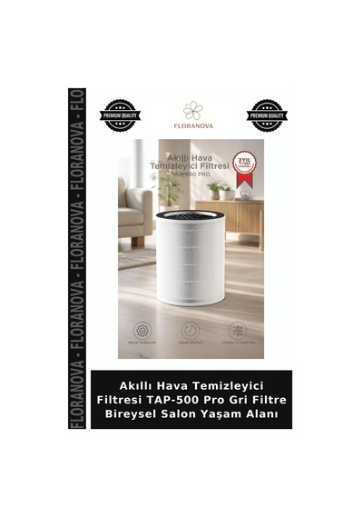 Akıllı Hava Temizleyici Filtresi Tap-500 Pro Gri Filtre Bireysel Salon Yaşam Alanı