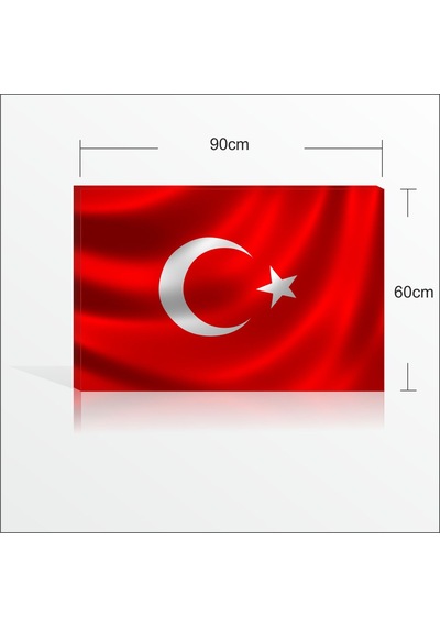 Ofis Okul Karakol Duvarı için 60X90Cm Türk Bayrağı Kanvas Tablo