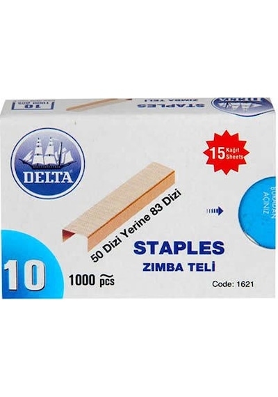 Delta 1621 No:10 Zımba Teli Sarı 1000'li
