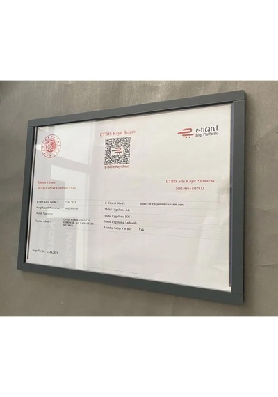Mat Antrasit Kendinden Yapışkanlı Kurumsal A4 Çerçeve