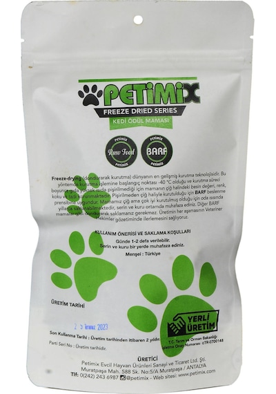 Petimix Freeze Dry Hamsi Kedi Ödül Maması 40 G