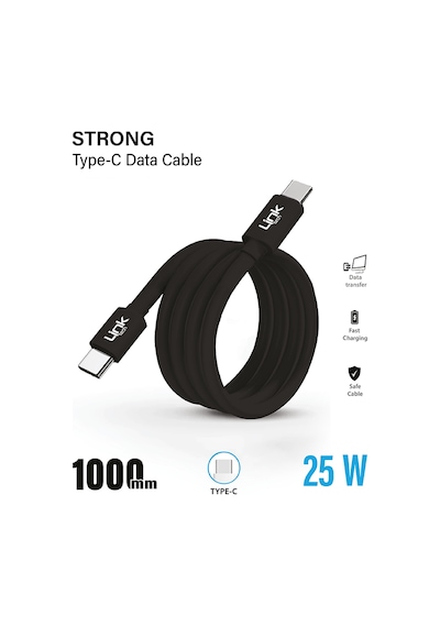 Linktech K569 Strong USB-C - Type-C 25W 1 Metre Şarj Kablosu