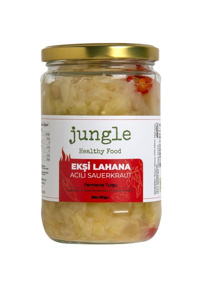 4 Adet Jungle Ekşi Lahana Acılı Sauerkraut Turşu 580 G