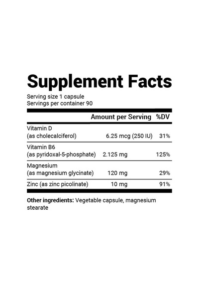 Magnesium Glycinate With Vitamin D3/b6 Magnesium & Zinc 4 İn 1 150 Veg. Capsules