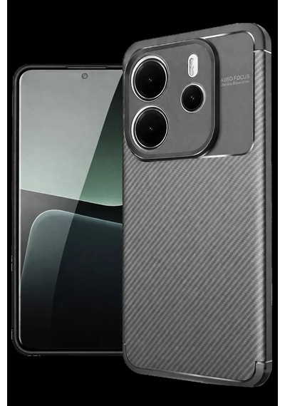 Xiaomi Redmi Note 14 4g Kılıf Auto Focus Karbon Kapak - Gri