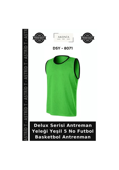 Delux Serisi Antreman Yeleği Yeşil 5 No Futbol Basketbol Antrenman
