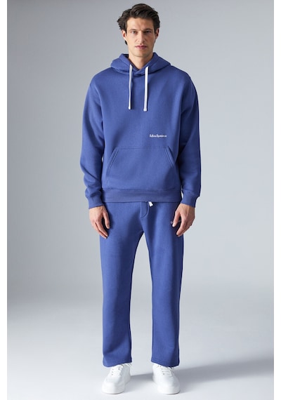 Grımelange NARCISO Erkek Yumuşacık İçi Polarlı Mavi Sweatshirt