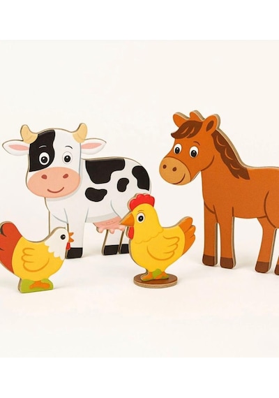 3d Puzzle Farm - Karakter Figürleri Ve Çiftlik Hayvanları İle Eğitici Oyuncak Çiftlik Seti