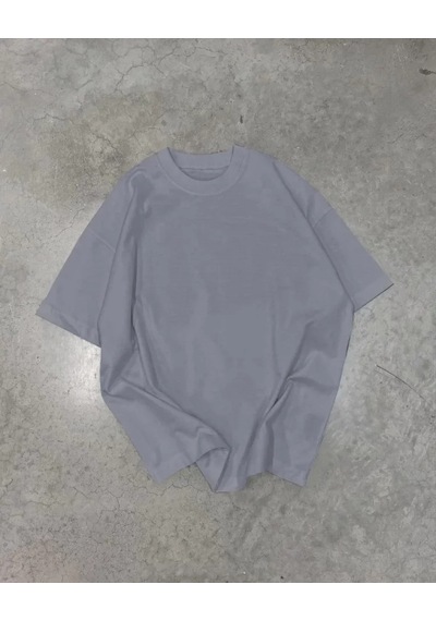 Tua Moda Unisex Basic Bisiklet Yaka Oversize T-shirt - Füme Füme