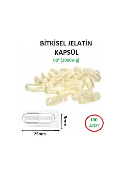 Flore Shop Boş Kapsülü Helal Bitkisel Jelatin Kapsül 00'' 100 Adet
