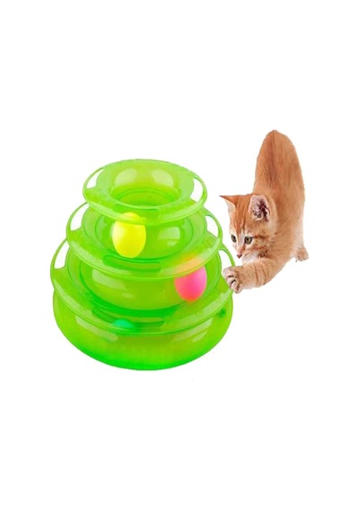 Tower Of Tracks Toplu Yuvarlak Kedi Oyuncağı Kedi Eğlencesi Kırmızı
