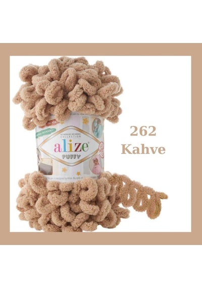 Puffy El Örgü Ipliği 262 Büyük Ilmek Tekli - 100 Gr. 9 Mt. Parmak Ipi, Battaniye Ipi