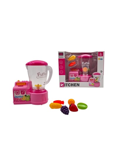 Pilli Işıklı Oyuncak Meyve Sıkacağı Blender Seti Sesli Ve Dönen Karıştırıcılı Mutfak Oyuncağı