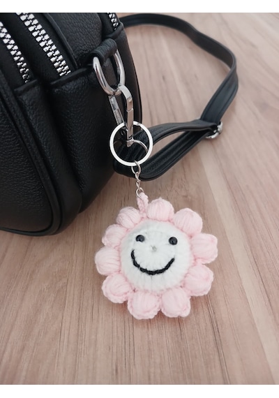 Örgü Amigurumi Papatya Anahtarlık